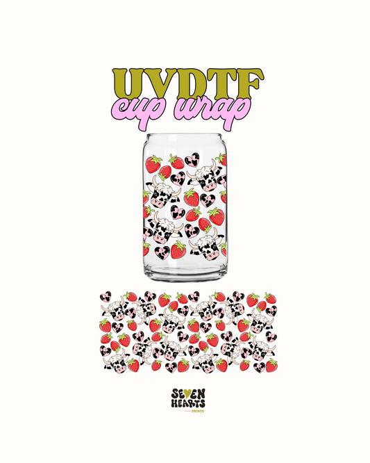 Fresas y vacas - UV DTF 