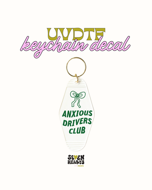 Anxious drivers club - Keychain Decal Set of 5 UVDTF