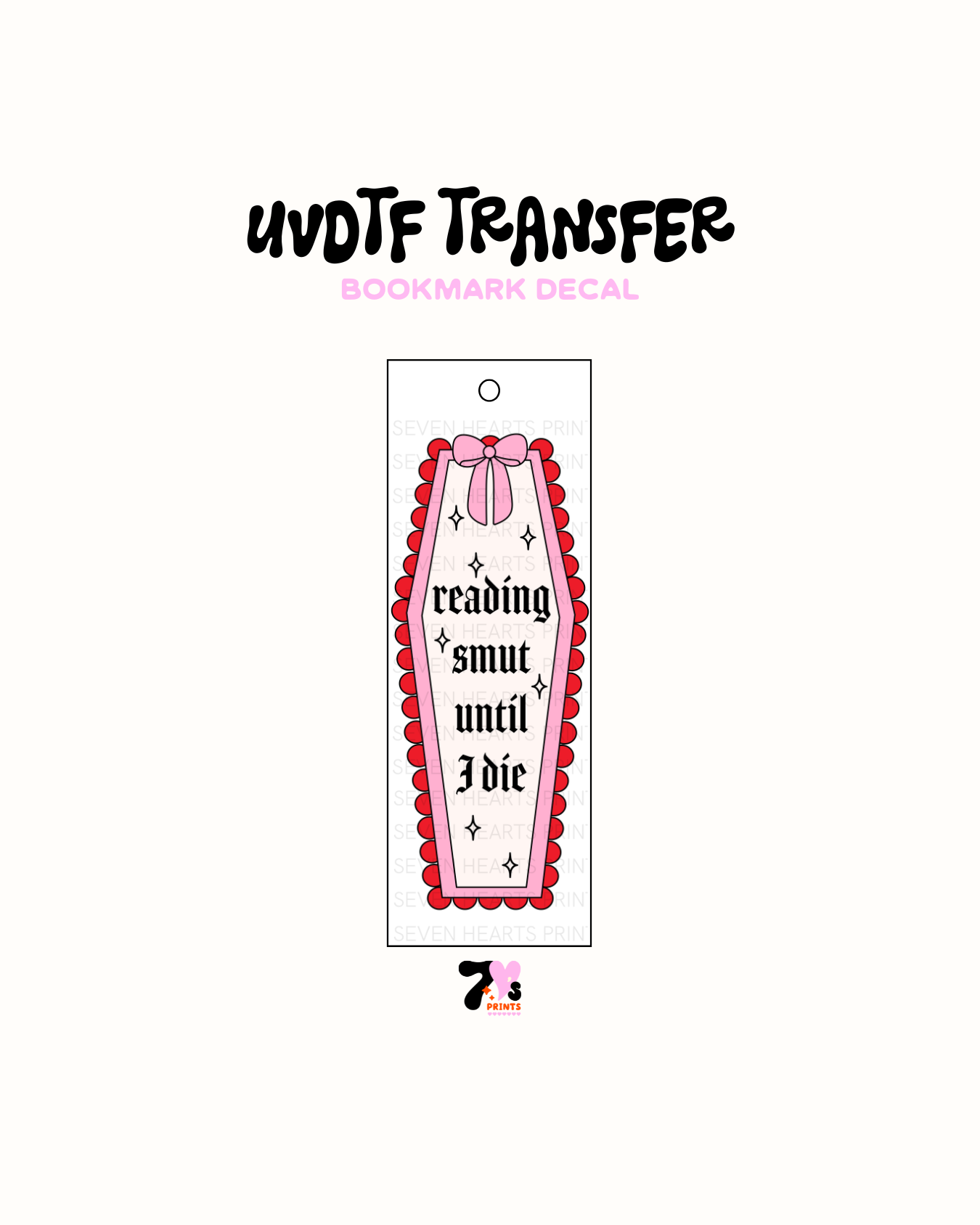 Reading Smut until i die - UVDTF Bookmark Decal