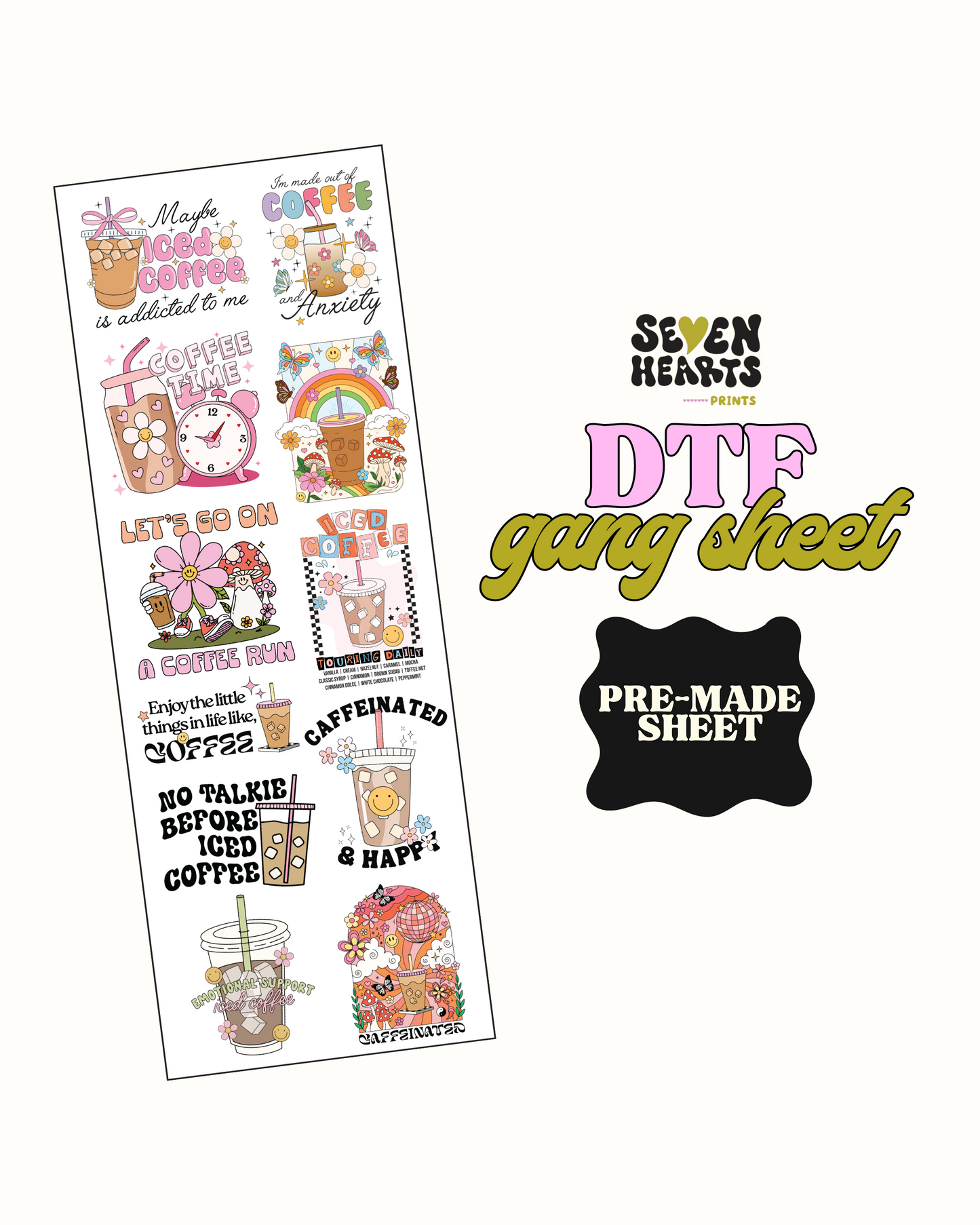 Iced coffee - Pre Made DTF Gang sheet