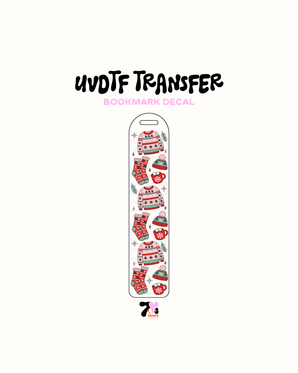 Xmas Vibes - UVDTF Bookmark Decal