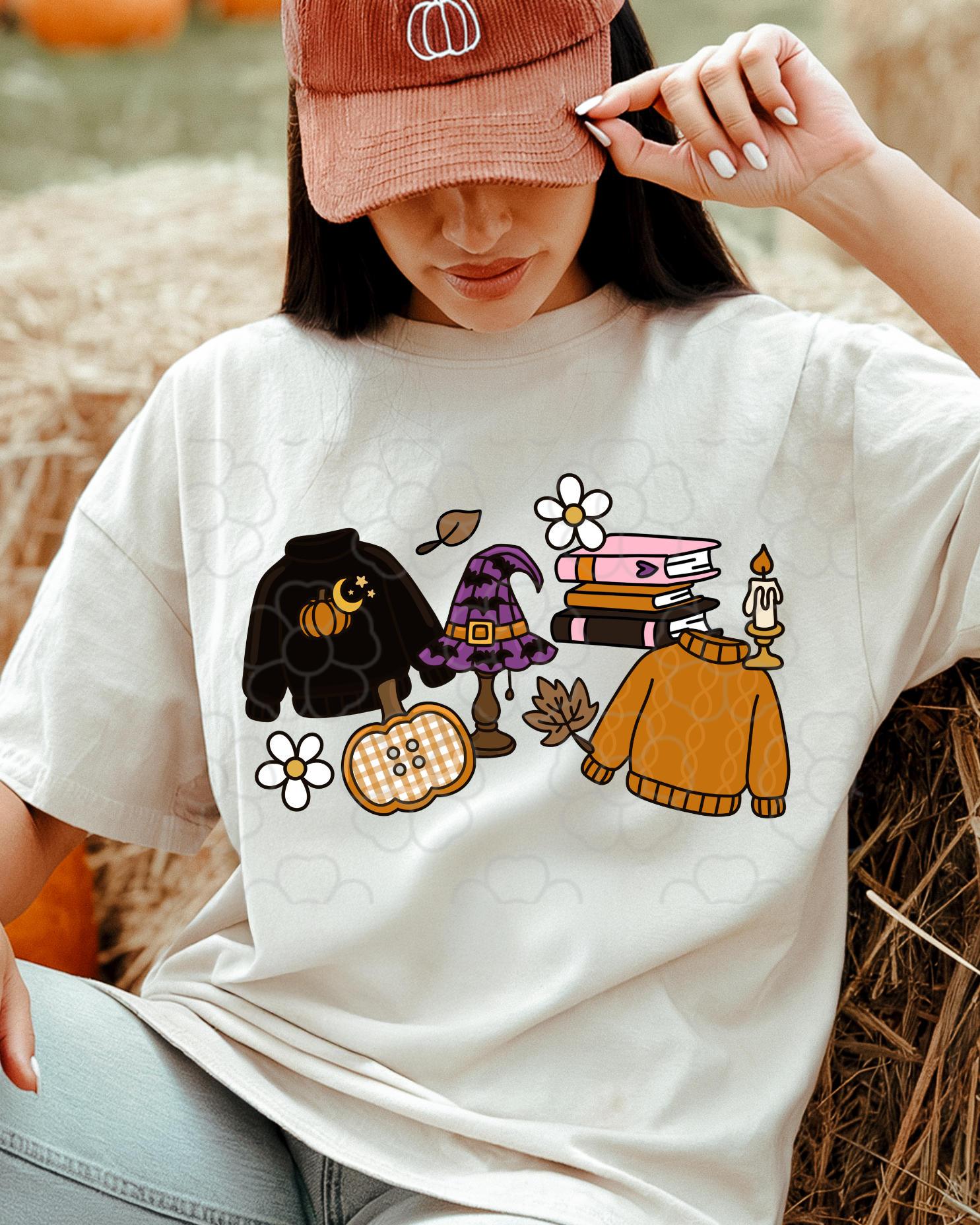 Halloween lamp reading vibe s- DTF Transfers