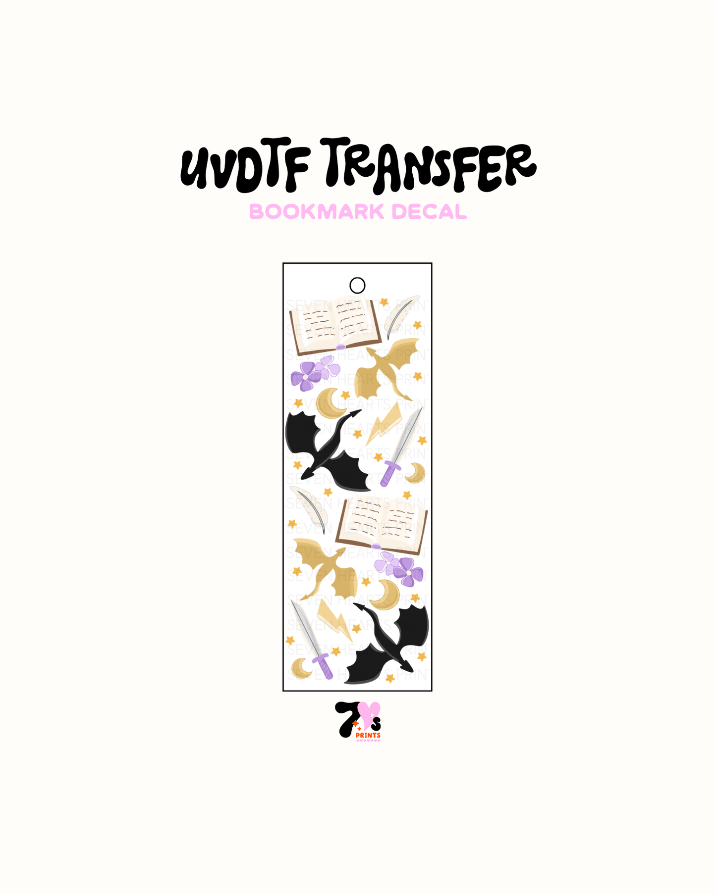 Dragons Books - UVDTF Bookmark Decal