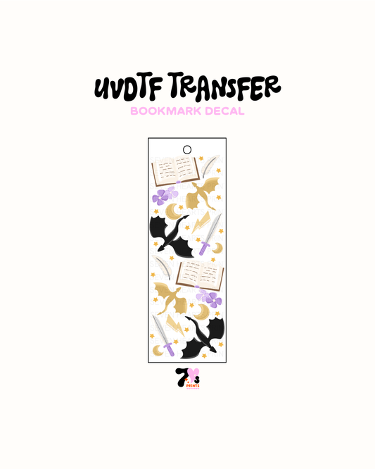 Dragons Books - UVDTF Bookmark Decal