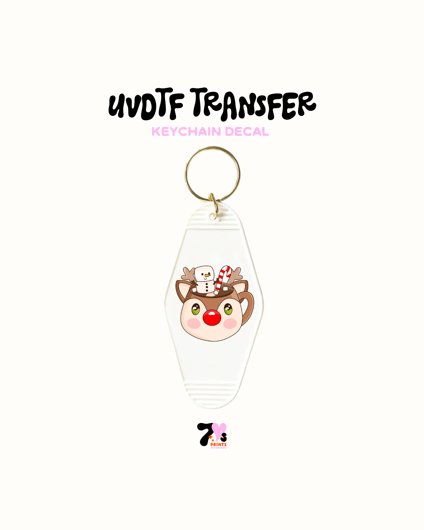 Cute reindeer- UVDTF Keychain