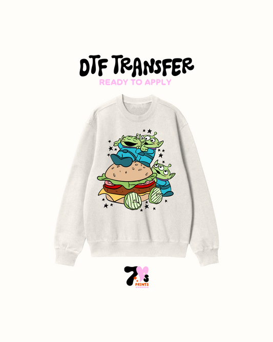 Alien burger DTF Transfers