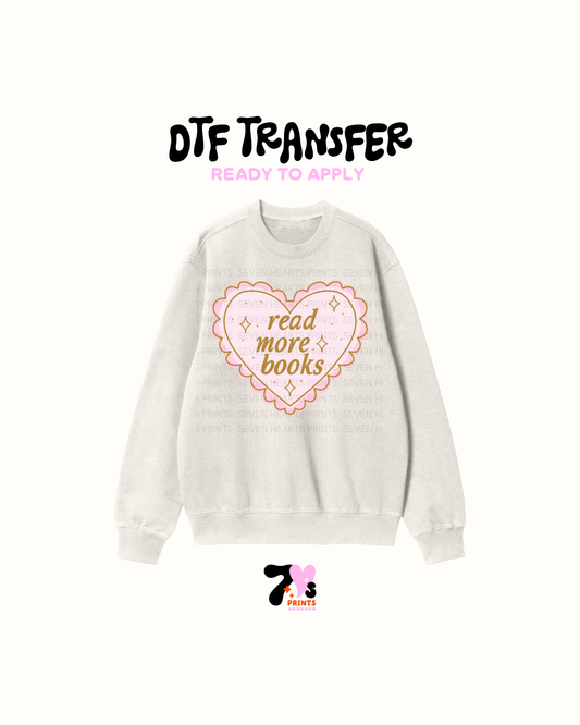Read more books Cute heart - DTF Transfers