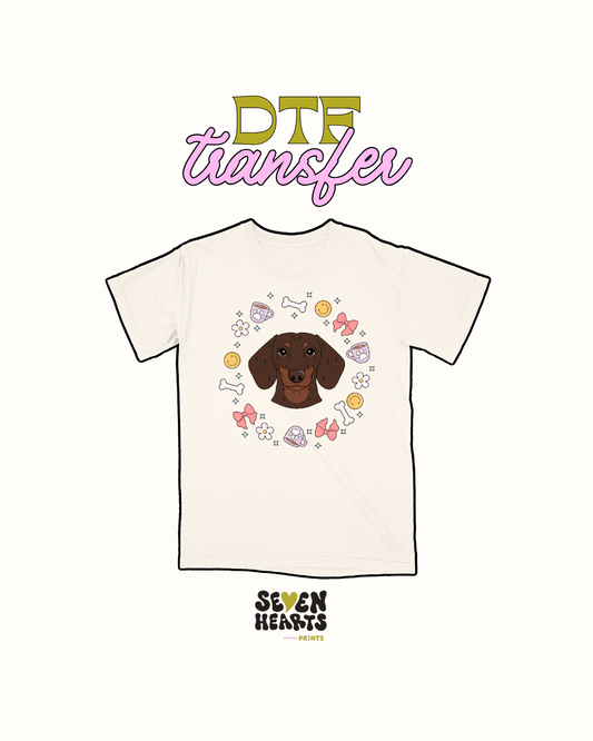 Brown dachshund dog - DTF Transfer