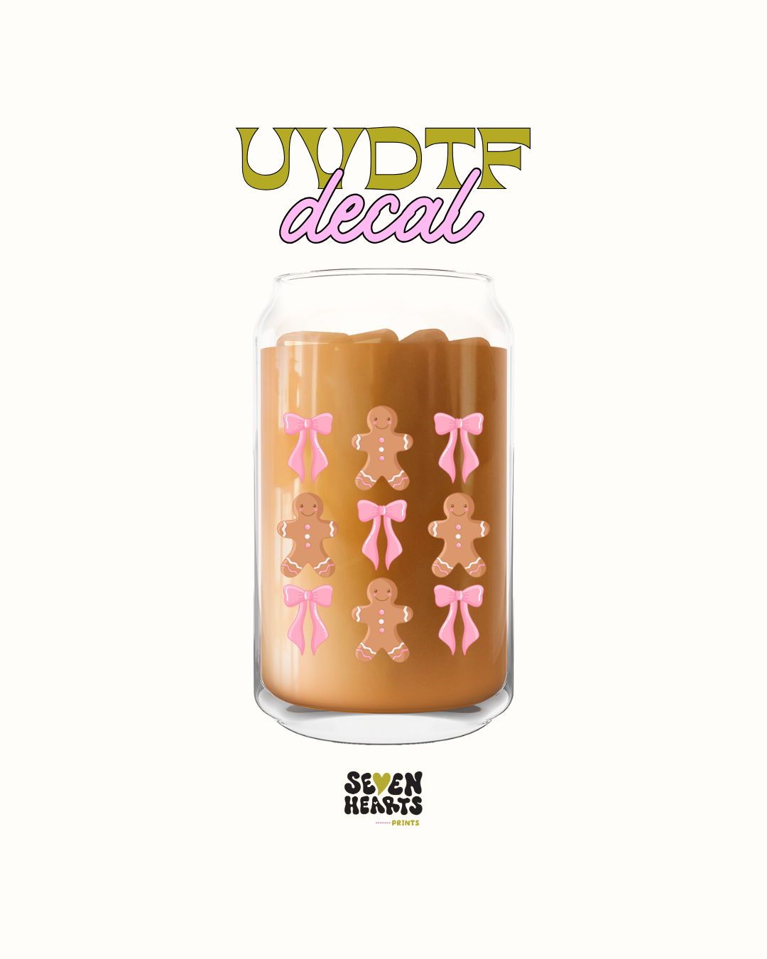 Ginger bread and bows - UVDTF Decal