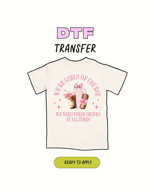 Tres bebidas - Transferencia DTF