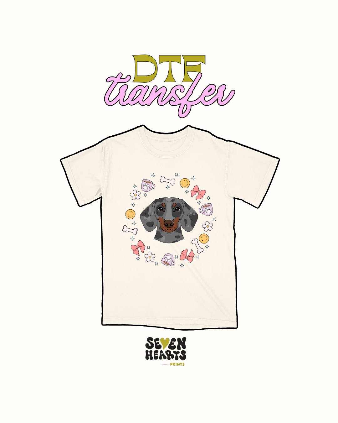 Gray ducthund dog - DTF Transfer