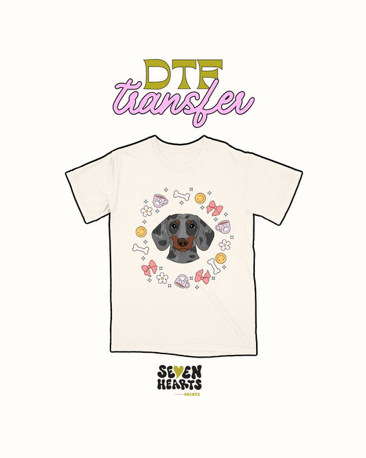 Gray ducthund dog - DTF Transfer