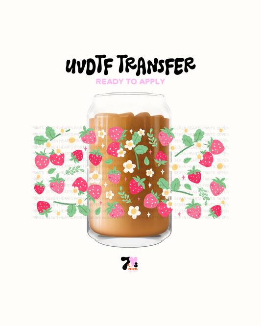 Strawberry and flowers - UVDTF Wrap