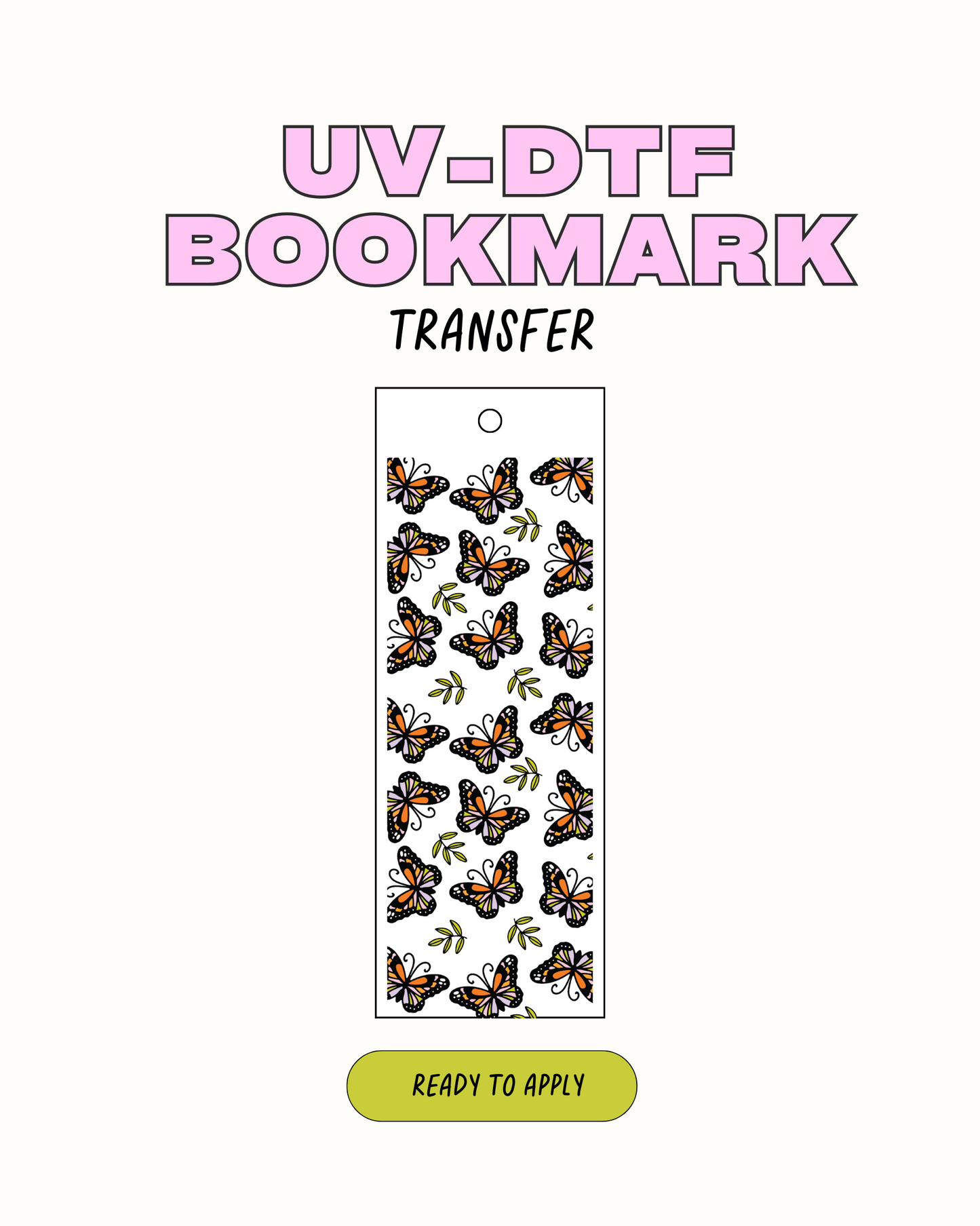 Spring Butterfly - UVDTF Bookmark Decal