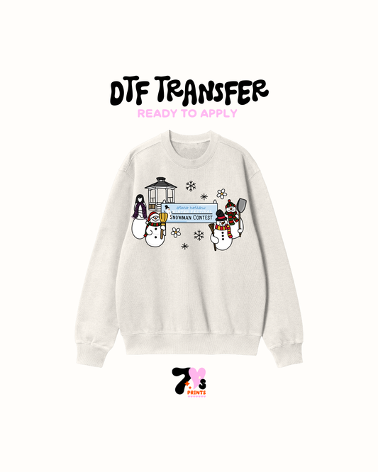 Snowman Contest Stars Hollow -  DTF Transfers