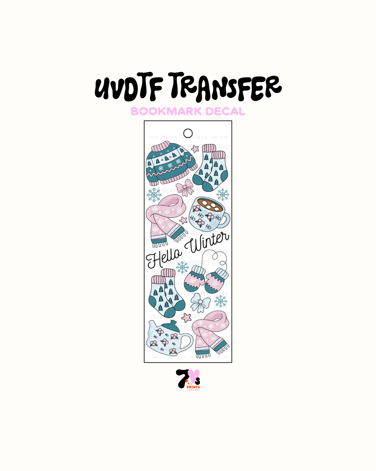 Hello Winter - UVDTF Bookmark Decal