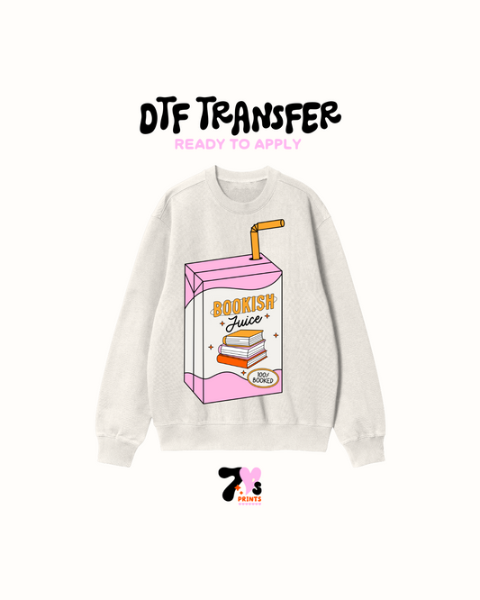 Bookish juice pink - DTF Transfer