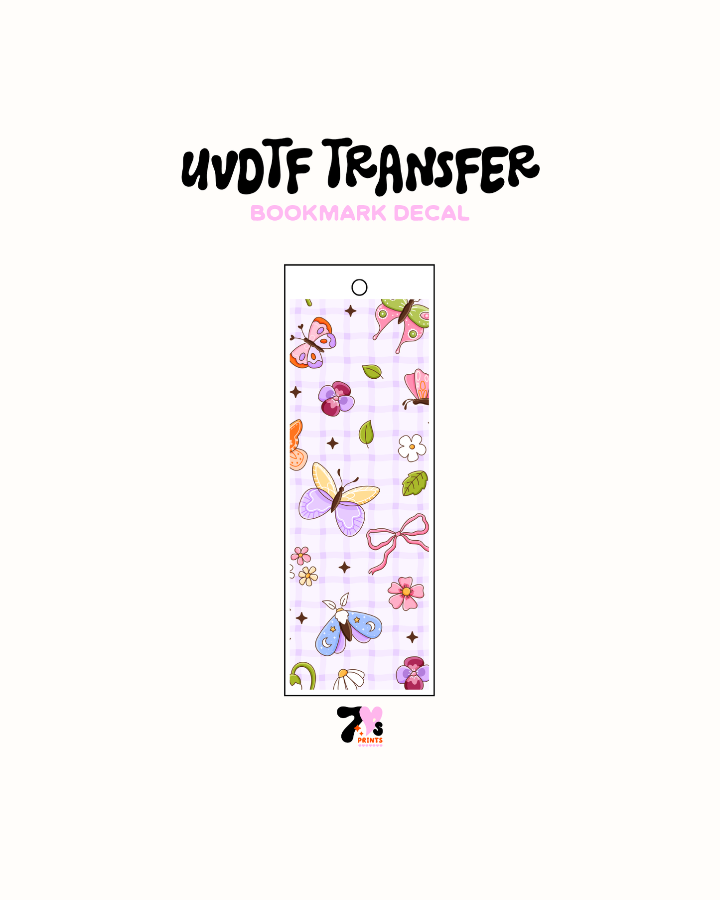 Cute Springs Butterflies - UVDTF Bookmark Decal