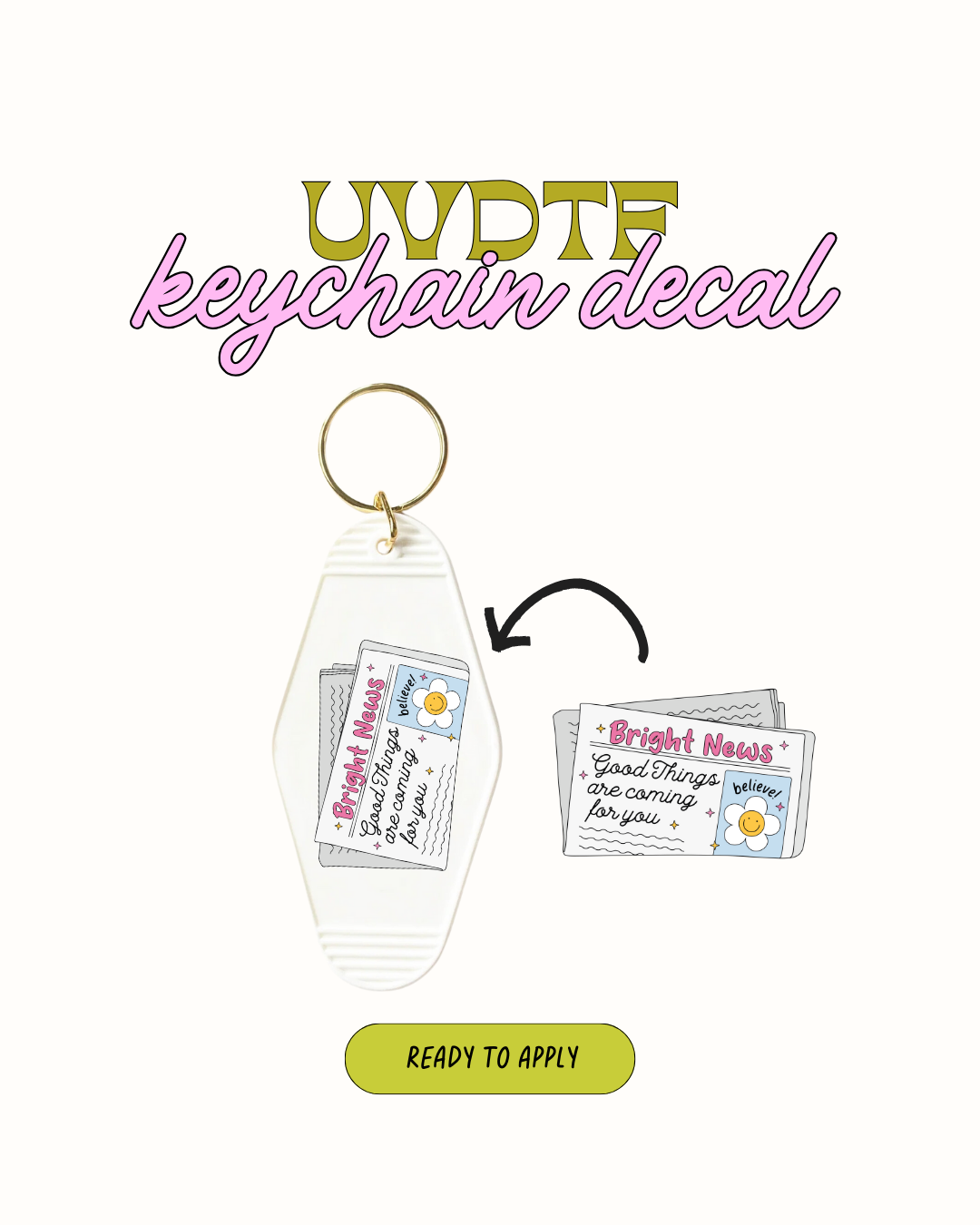 Bright news - Keychain Decal Set of 5 UVDTF