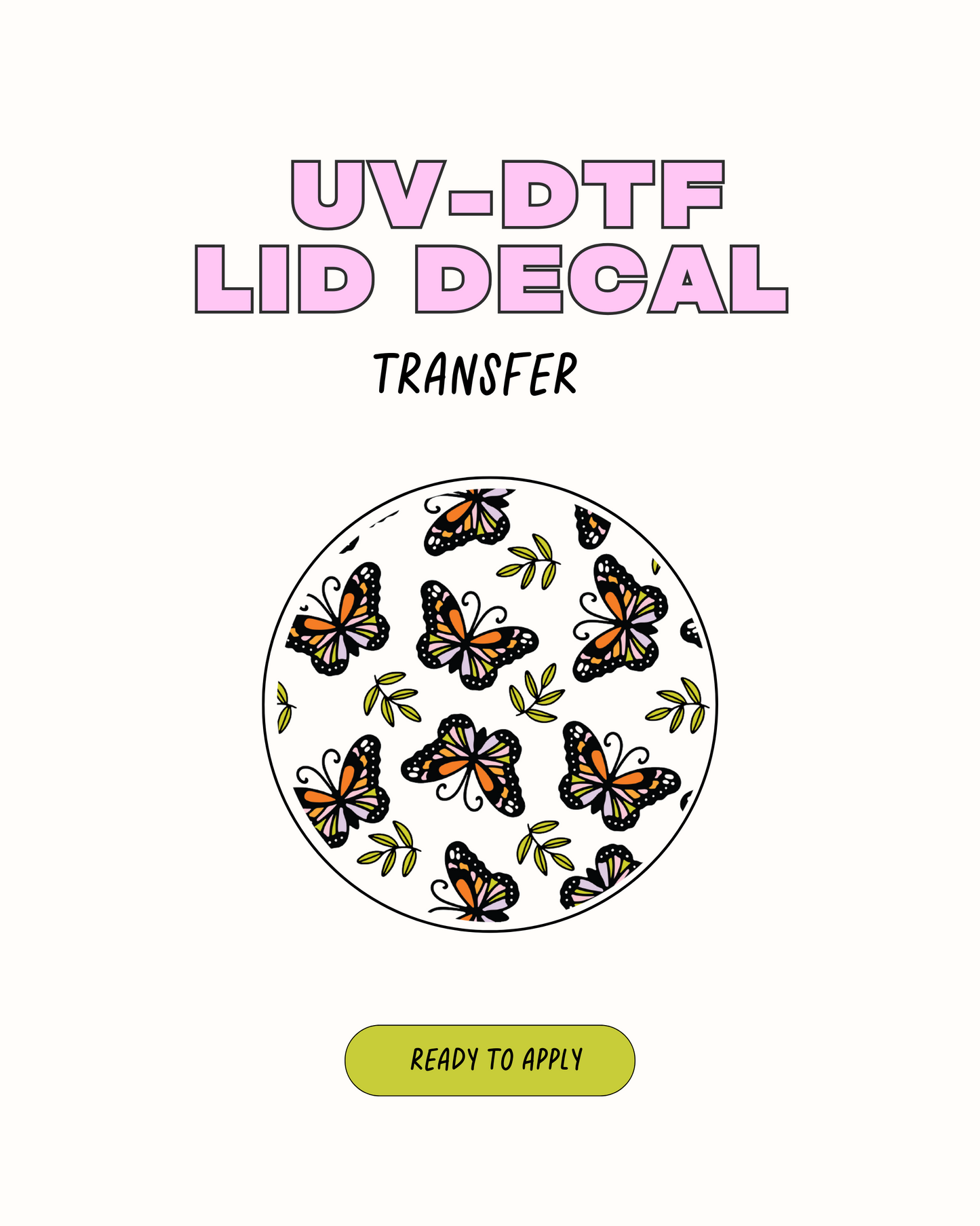Spring Butterfly - Lid decal