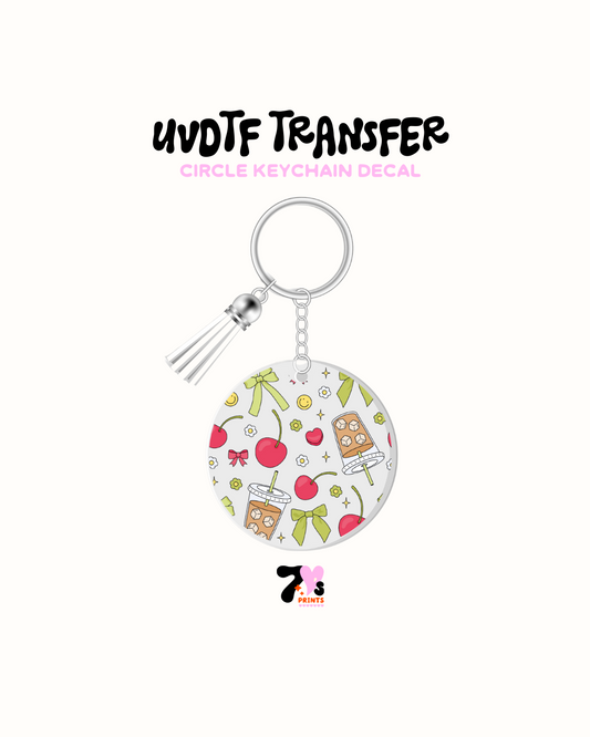 Coffee and cherries - Round Keychain