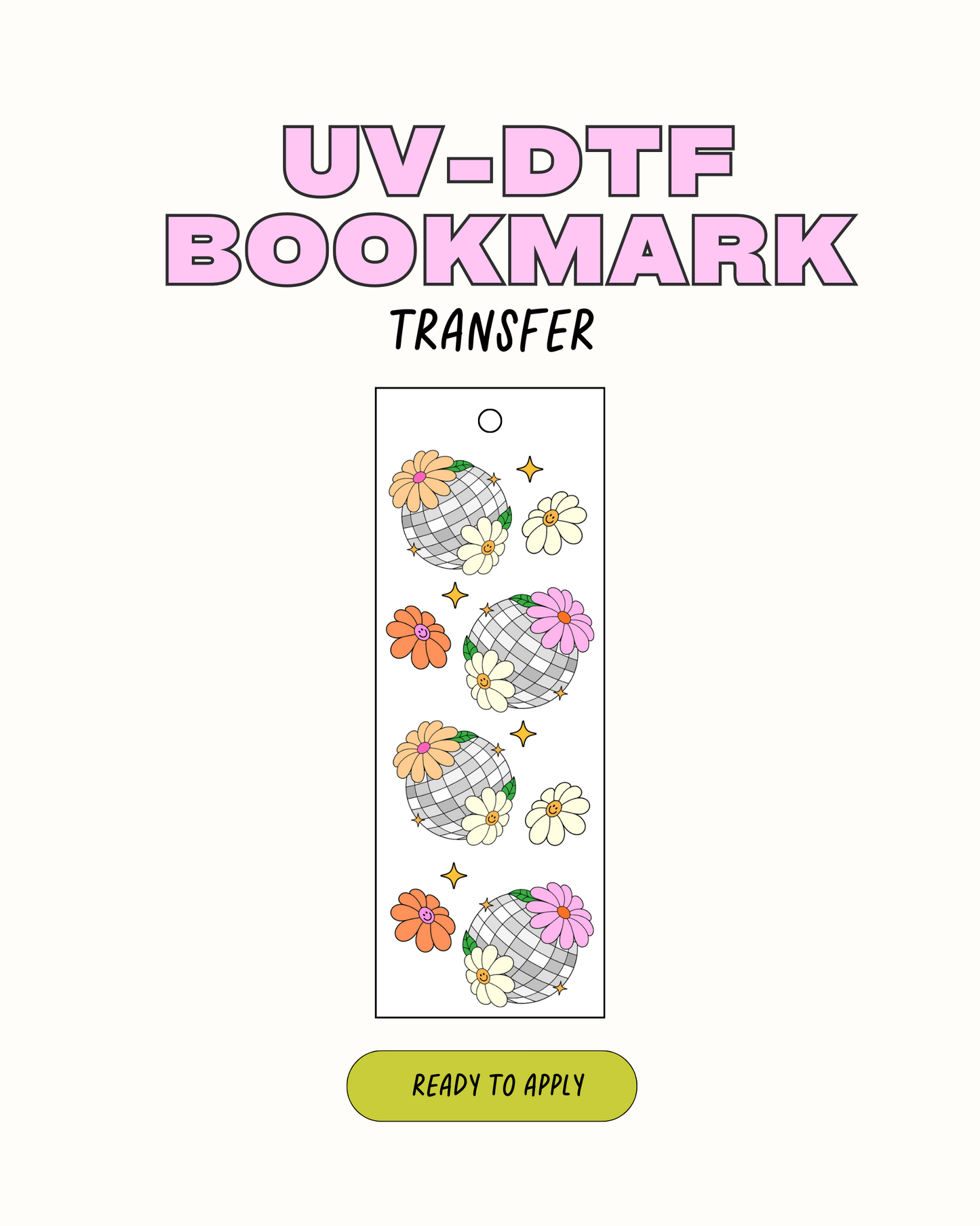 Disco Flower - UVDTF Bookmark Decal