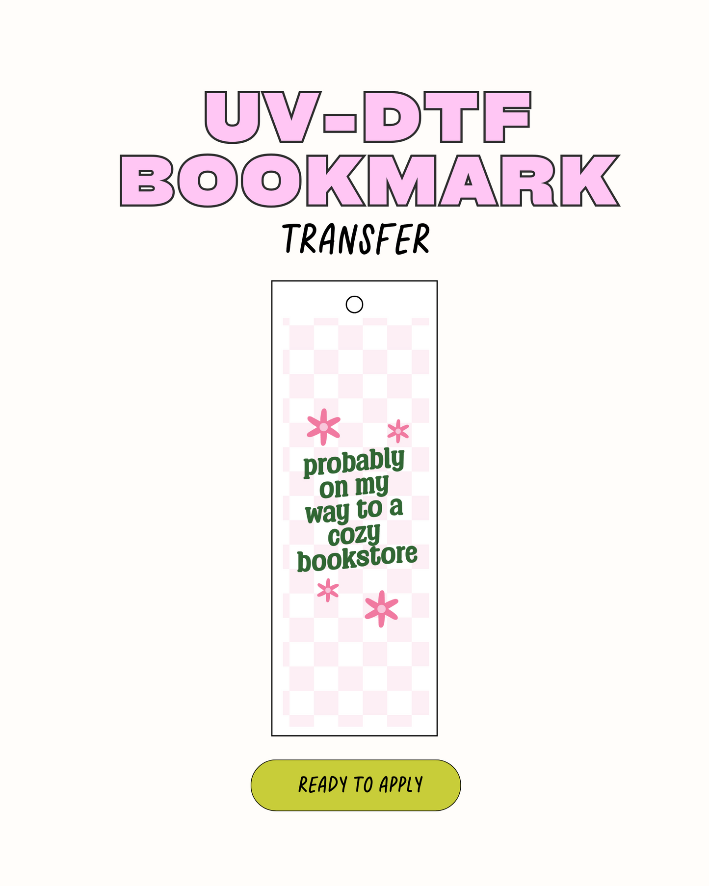 On my way to a bookstore - UVDTF Bookmark Decal