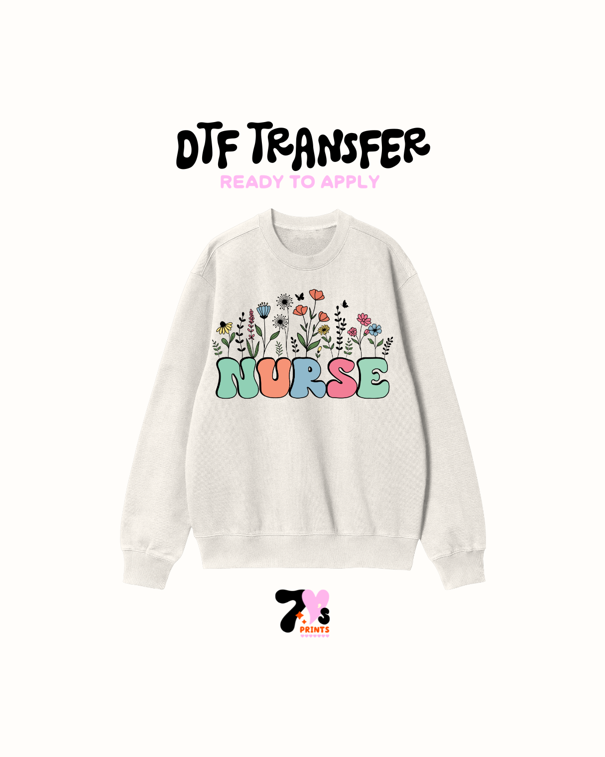 Nurse and flowers - DTF Transfer