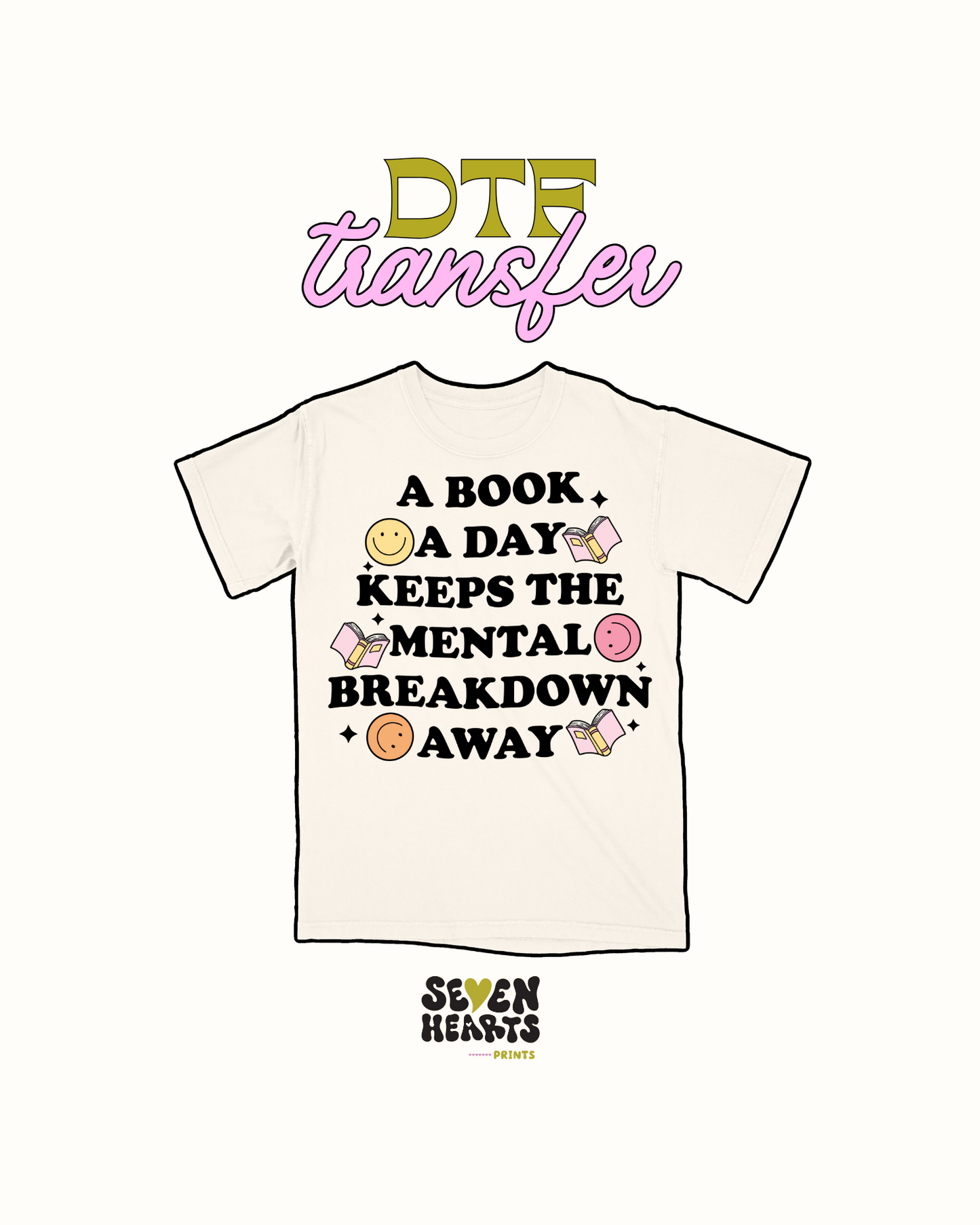 A book a day keeps mental health - DTF Transfer