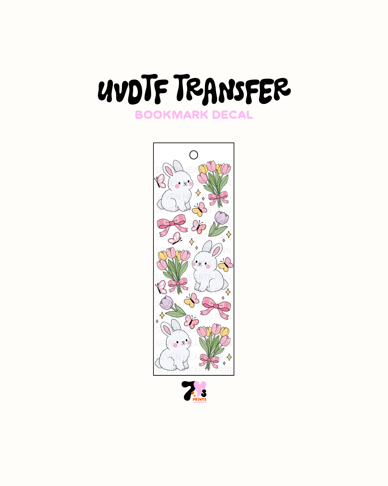 Cute Bunnies - UVDTF Bookmark Decal