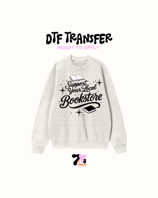 Support your local bookstore black - DTF Transfers