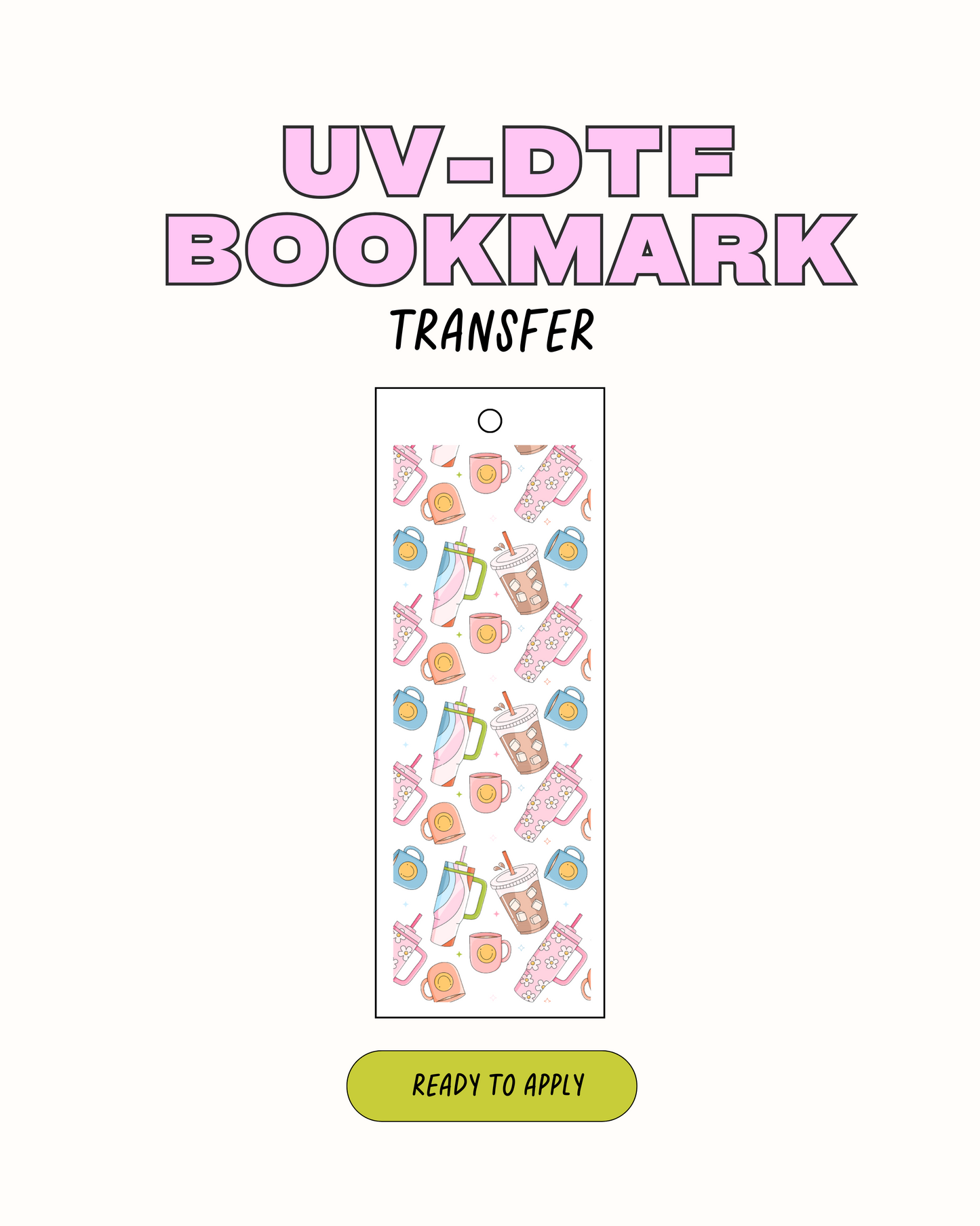 coffee and tumblers - UVDTF Bookmark Decal