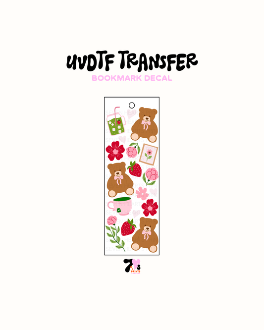 Bear and matcha love  - UVDTF Bookmark Decal