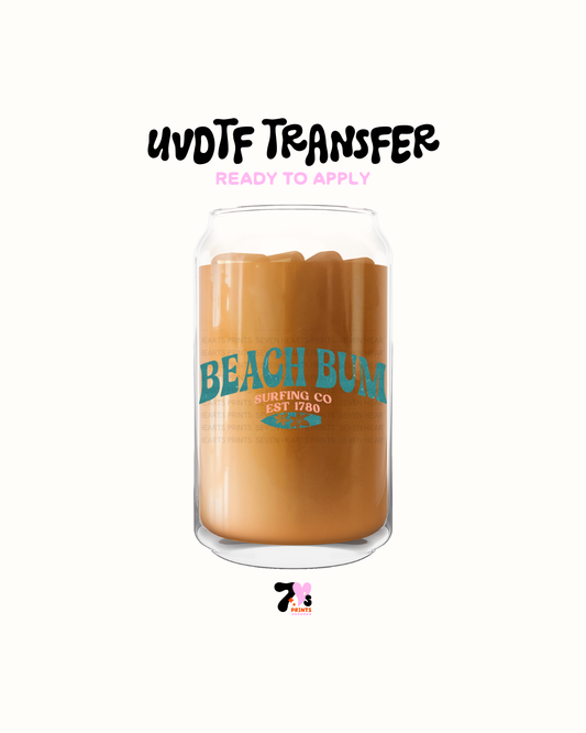 Beach bum surfing co - UVDTF Decal