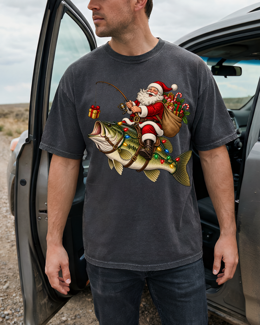 Fishing on xmas spirit - DTF Transfers