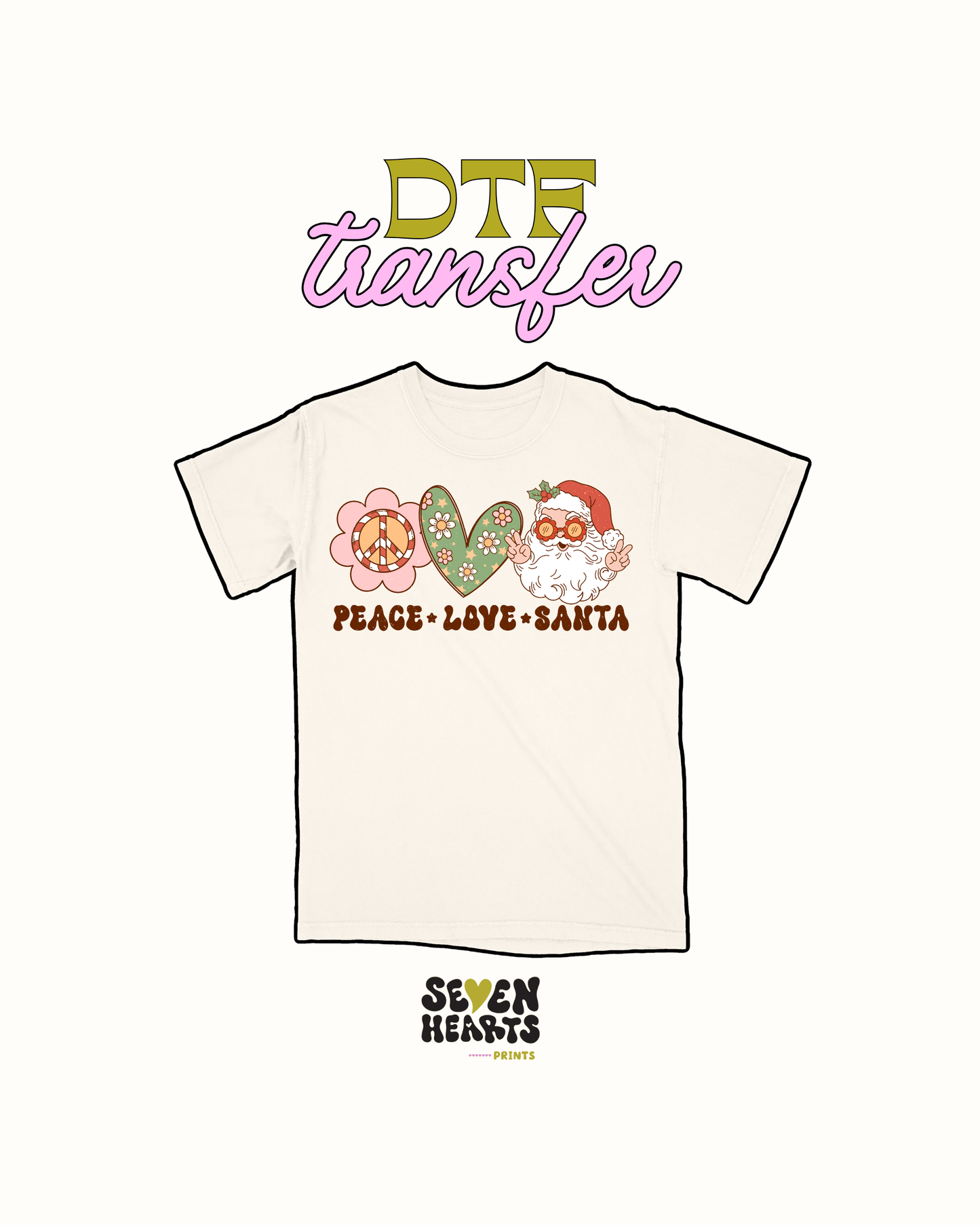 peace love Santa - DTF Transfer