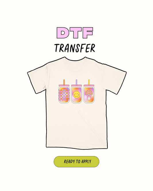 cute iced coffee - DTF Transfer