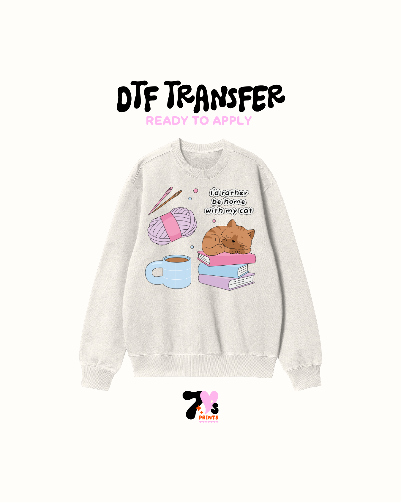 I rather be home with my cat -  DTF Transfers