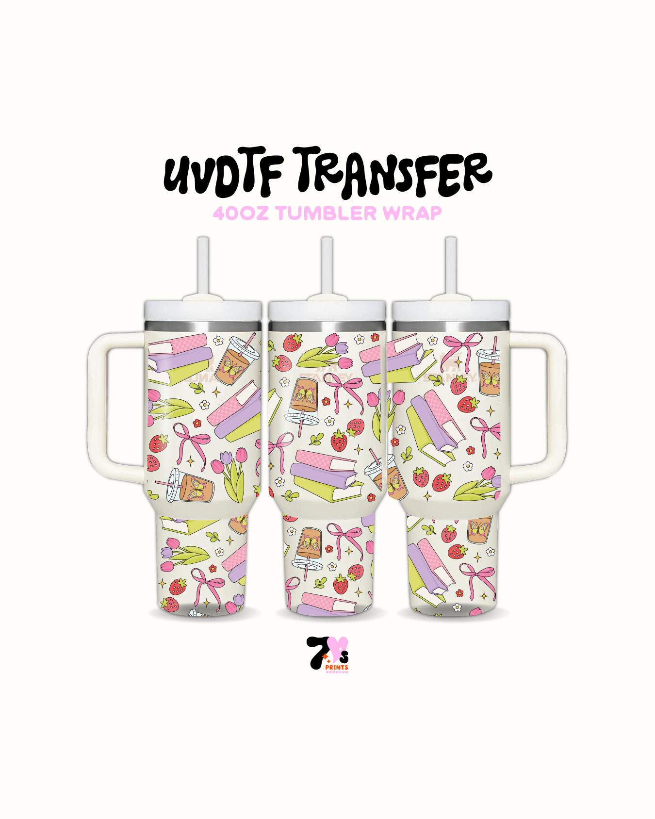 Spring Reads Books and coffee - UVDTF Wrap