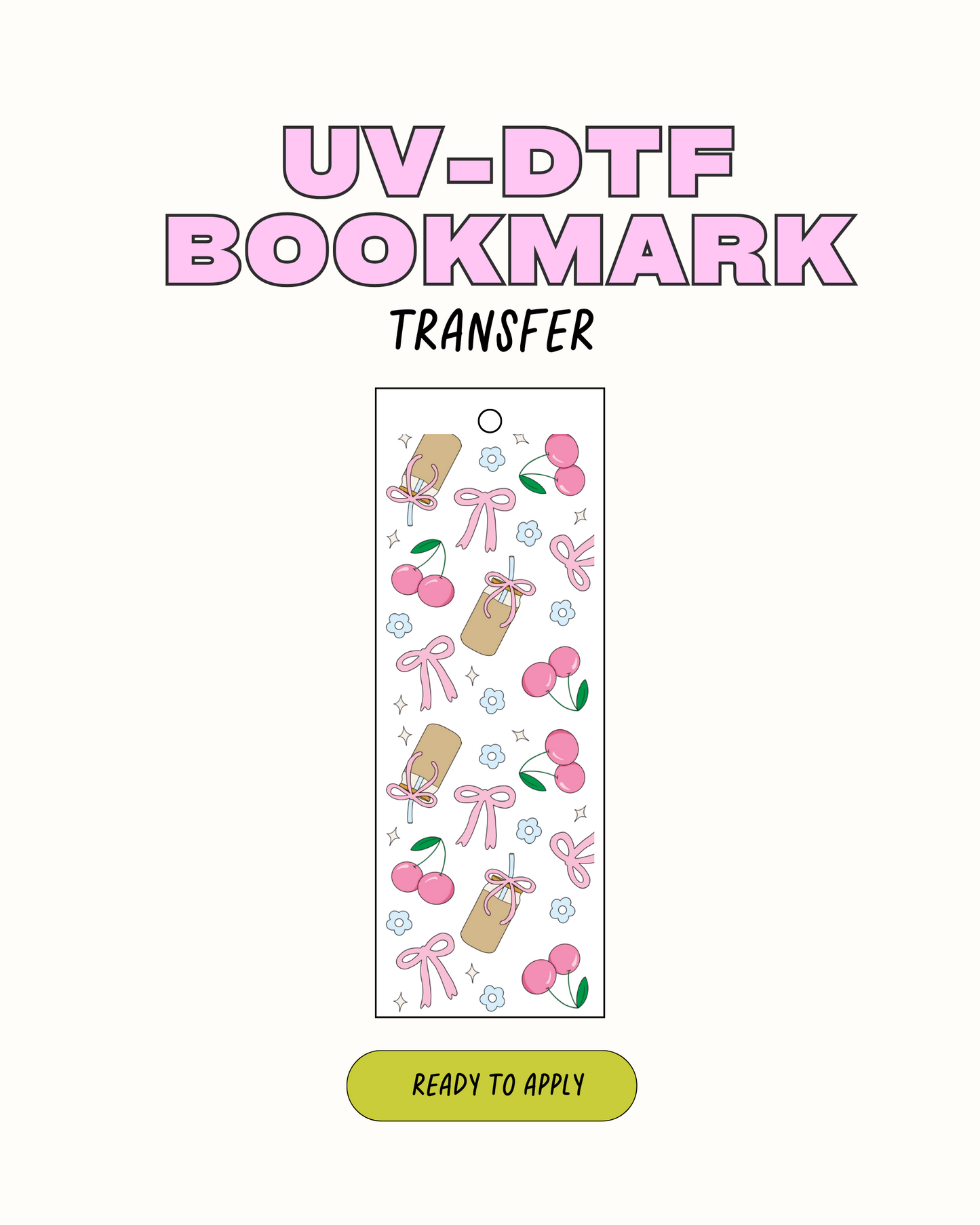 Coffee and cherries - UVDTF Bookmark Decal