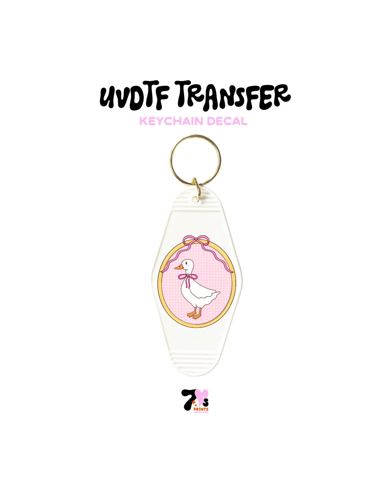 Frame goose with bow - UVDTF Keychain
