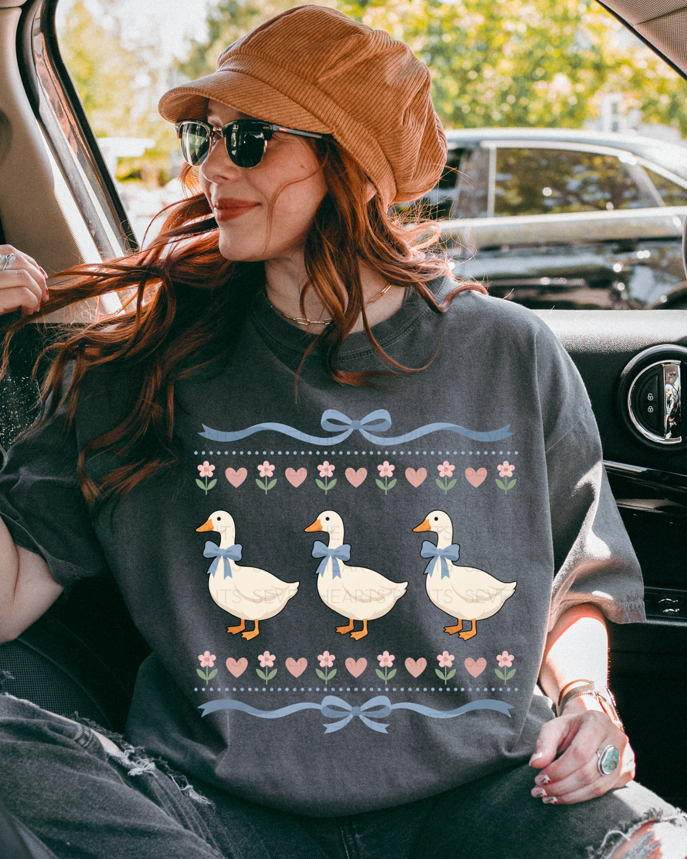 Goose and hearts- DTF Transfers