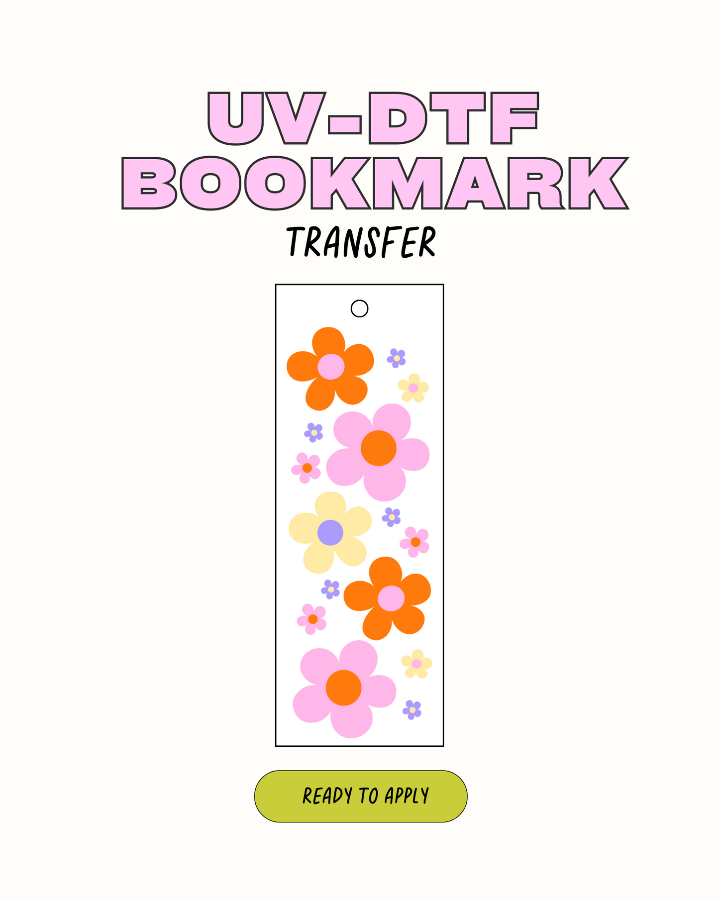 Retro Flower - UVDTF Bookmark Decal