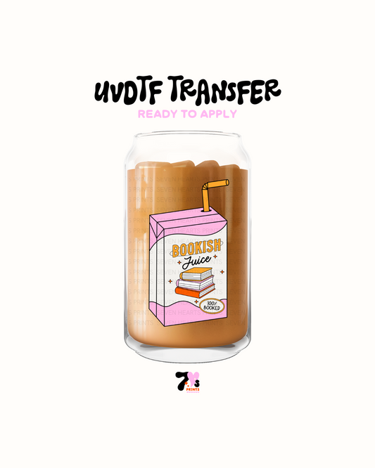 Bookish juice pink - UVDTF Decal