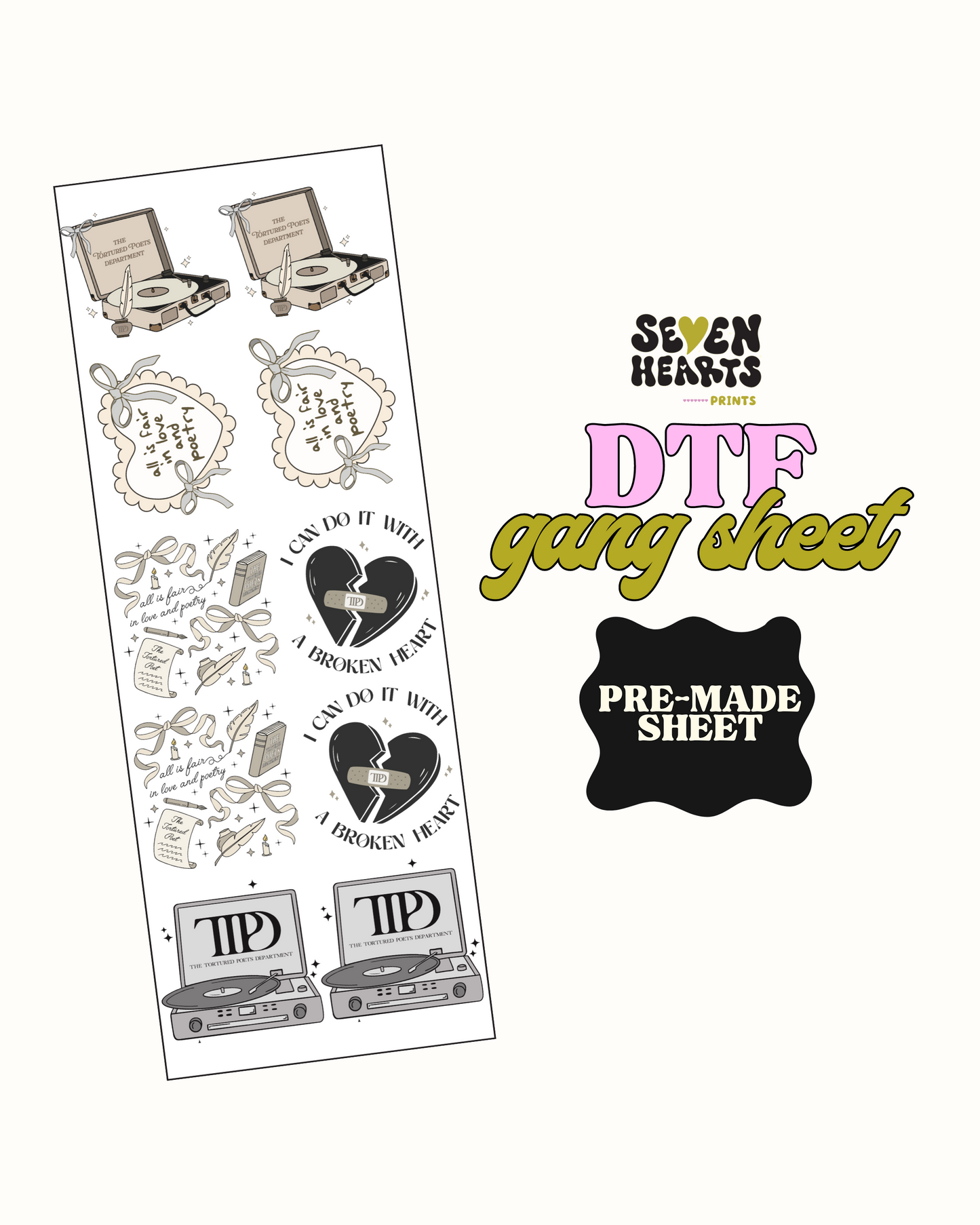 TTPD - Pre Made DTF Gang sheet