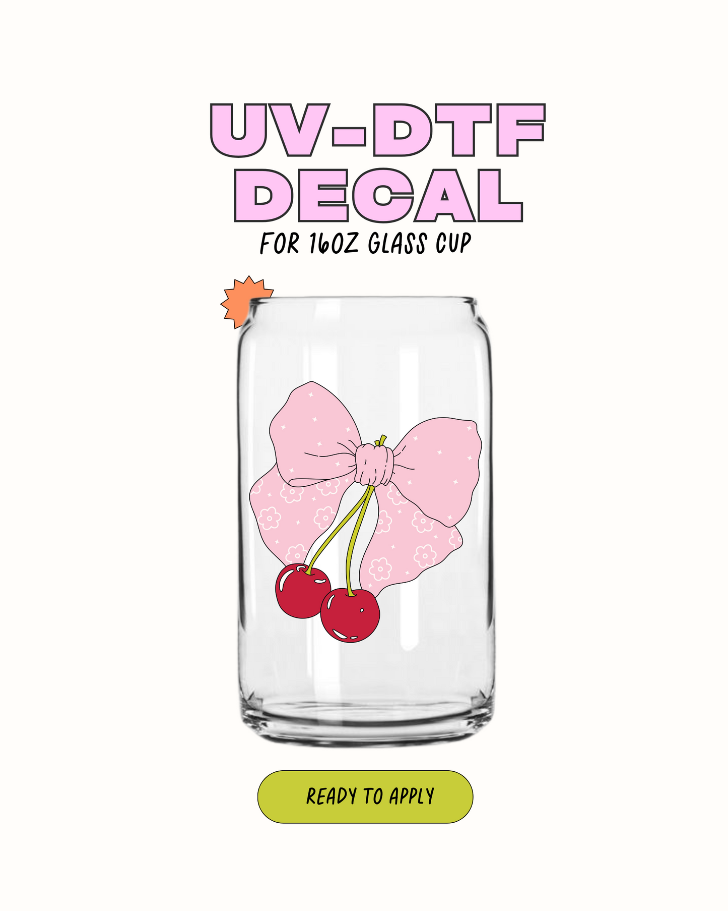 Cute Bow and Cherry - UVDTF