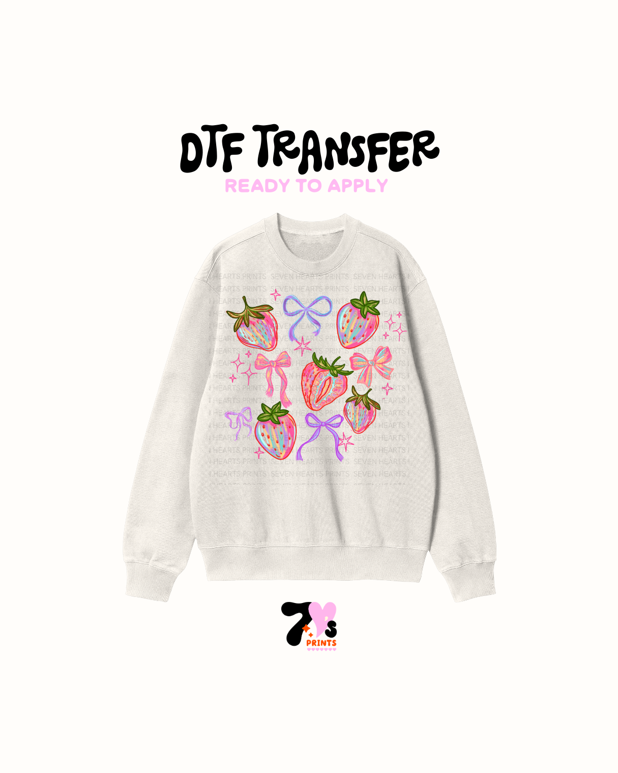 Strawberries bows DTF Transfers