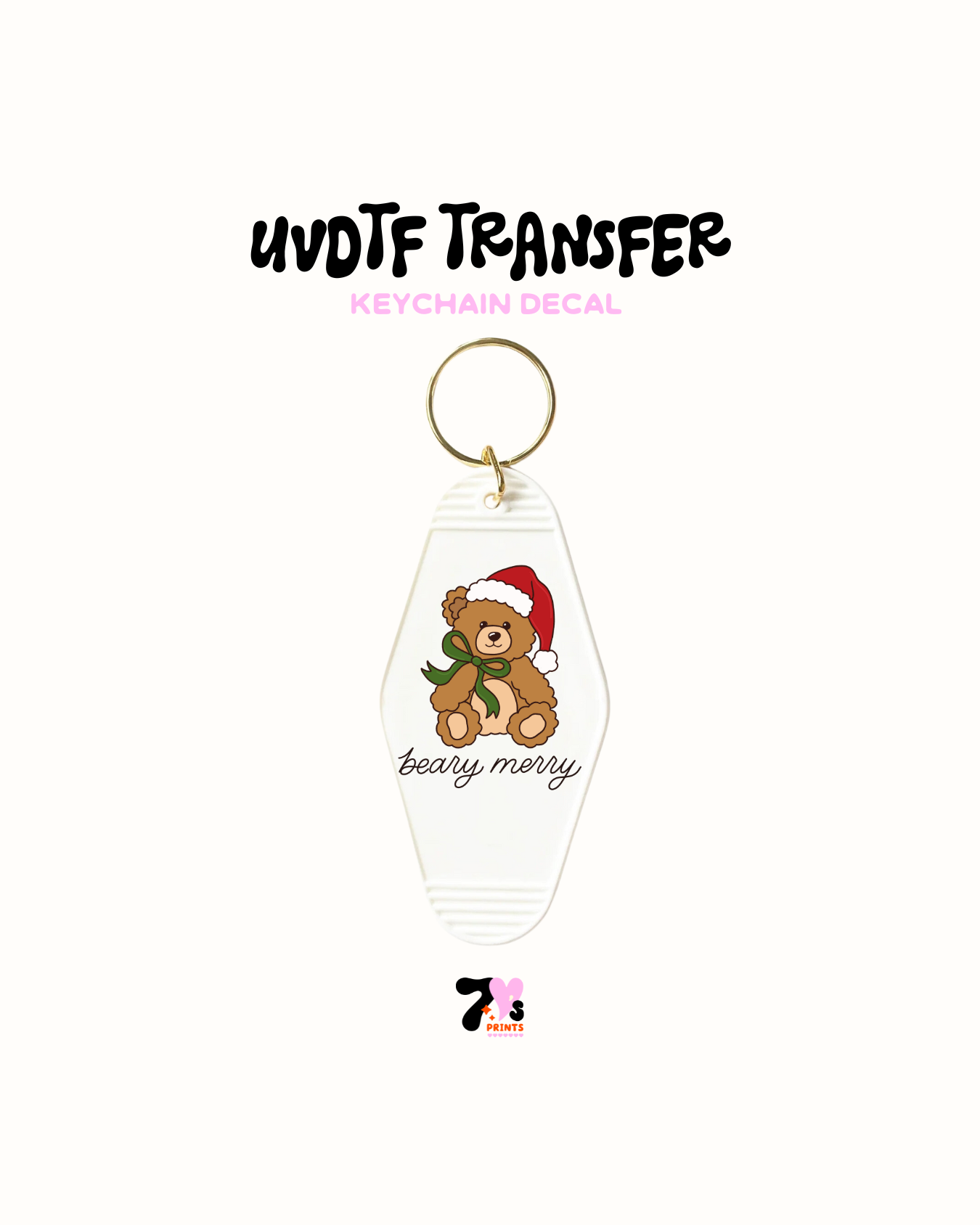 Beary Merry - UVDTF Keychain