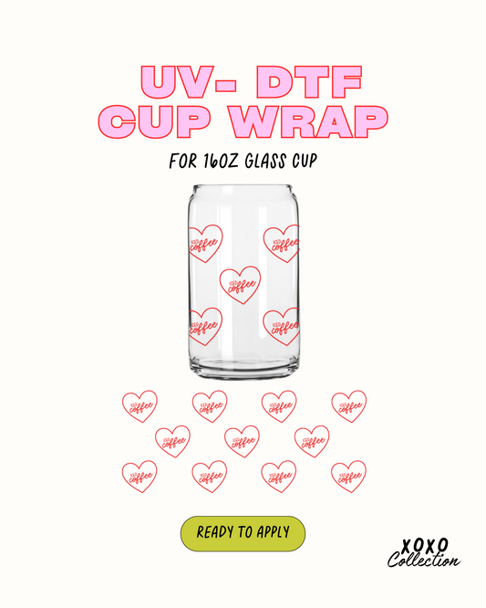 Corazón de café helado - UV DTF 
