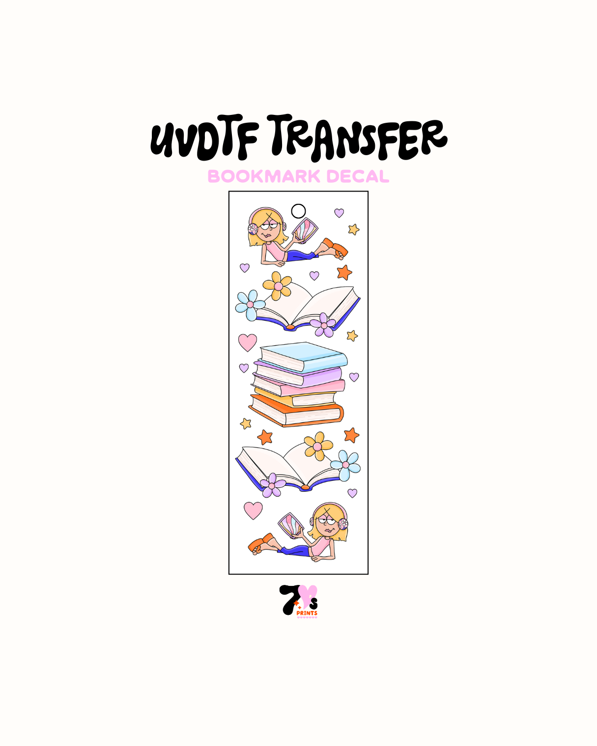 Lizzie and Books - UVDTF Bookmark Decal